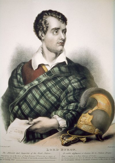 Lord Byron (1788-1824) 1827 by Thomas Fairland